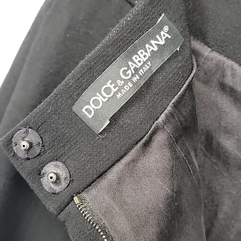 Dolce & Gabbana Pencil‎ Skirt Midi Women's Size 44 Black Stretch Designer Italy